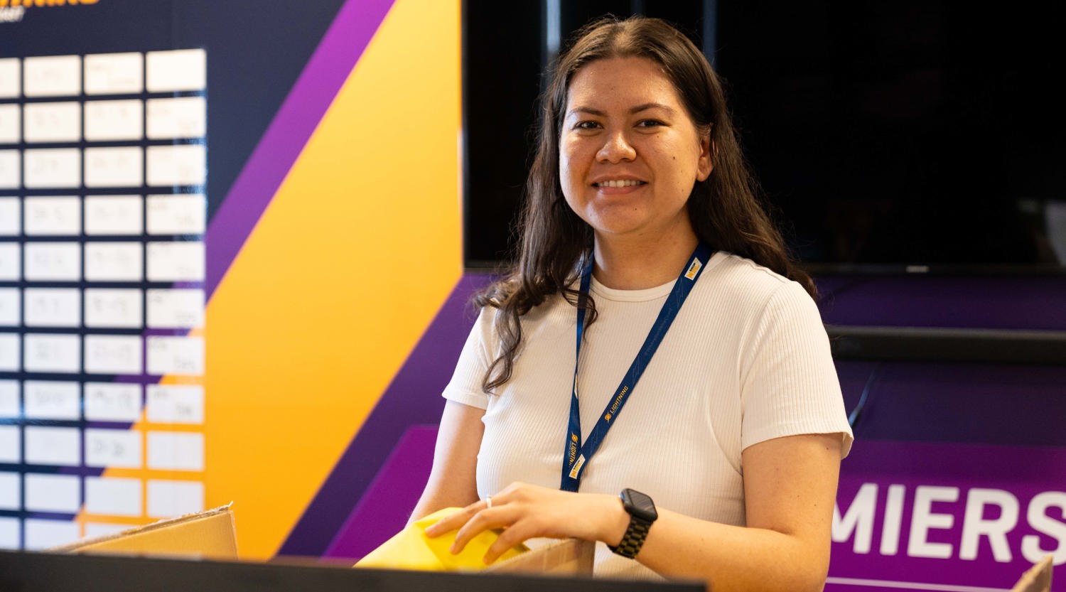 Profile pic of Rachel Walker during her work placement at Lightning netball team