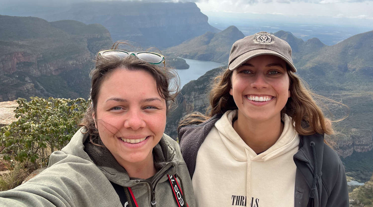 Bella Chaseling and Rebecca Gallagher in Africa smiling together in a photo