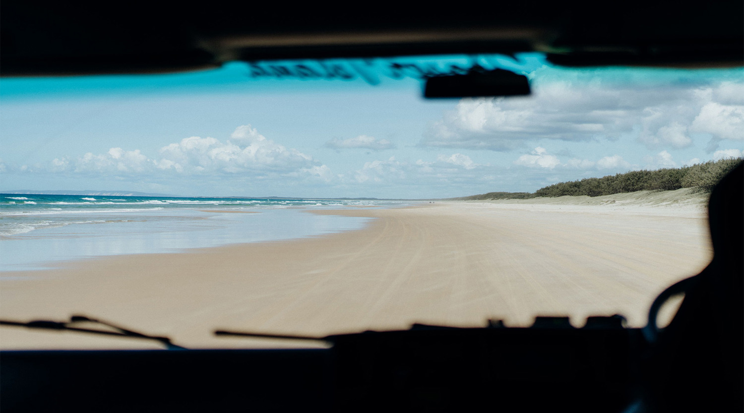 View of K'gari from inside car