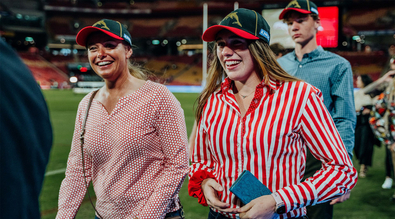 Students at Dolphin's rugby league game