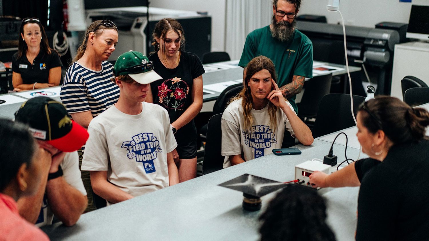 Leah Barclay shows students design studio