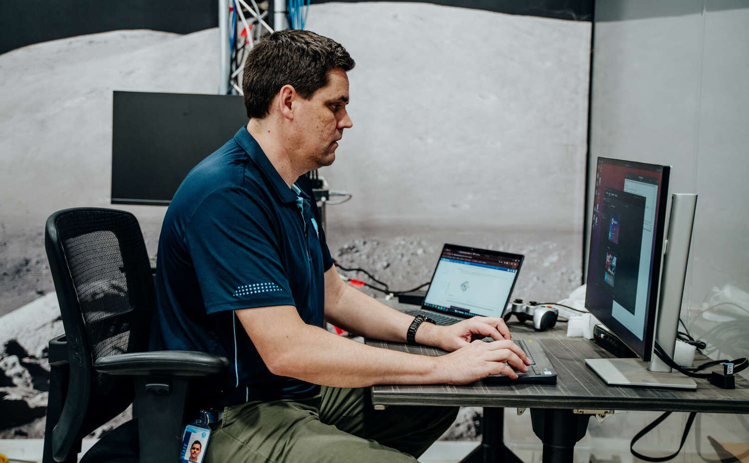 Michael Tedge at his desk working at the csiro